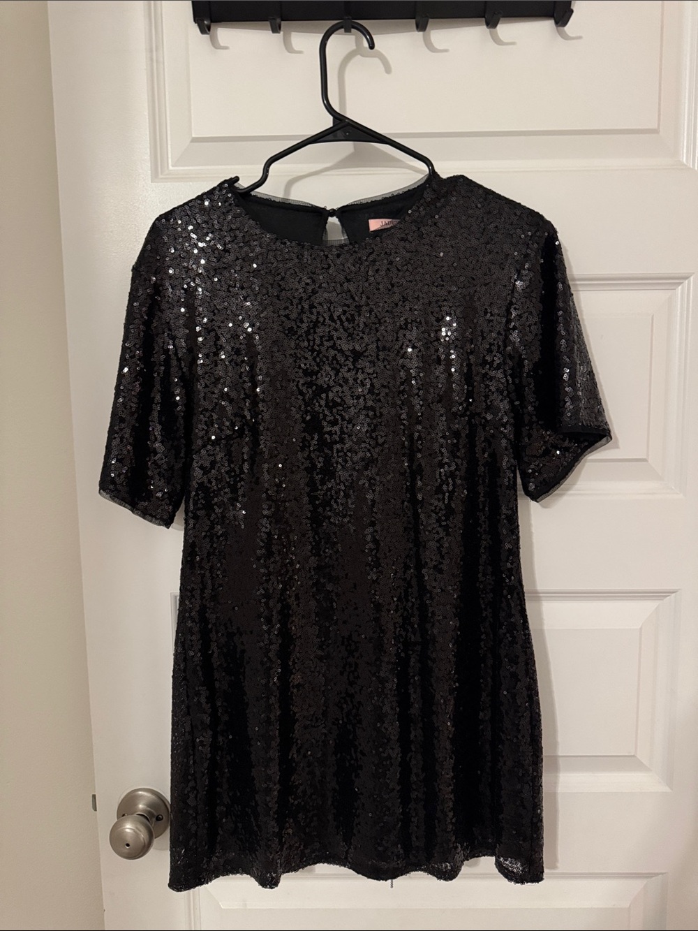 Black Sequin Mini Dress - Elegant Party Shift
